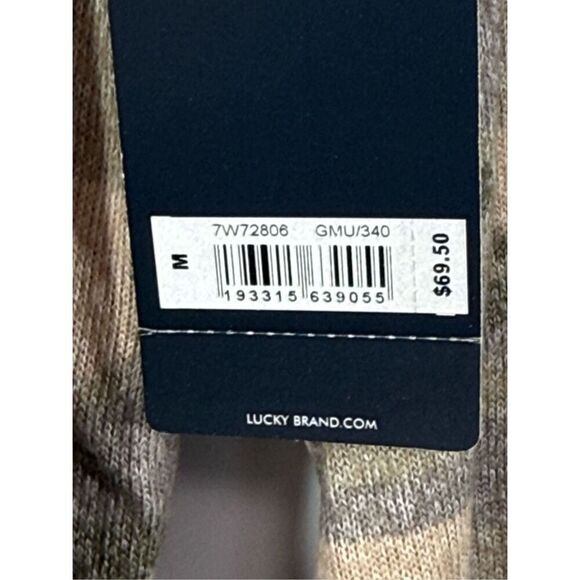 B28 - Lucky brand long sleeve camo crewneck top size medium NWT - Picture 6 of 9